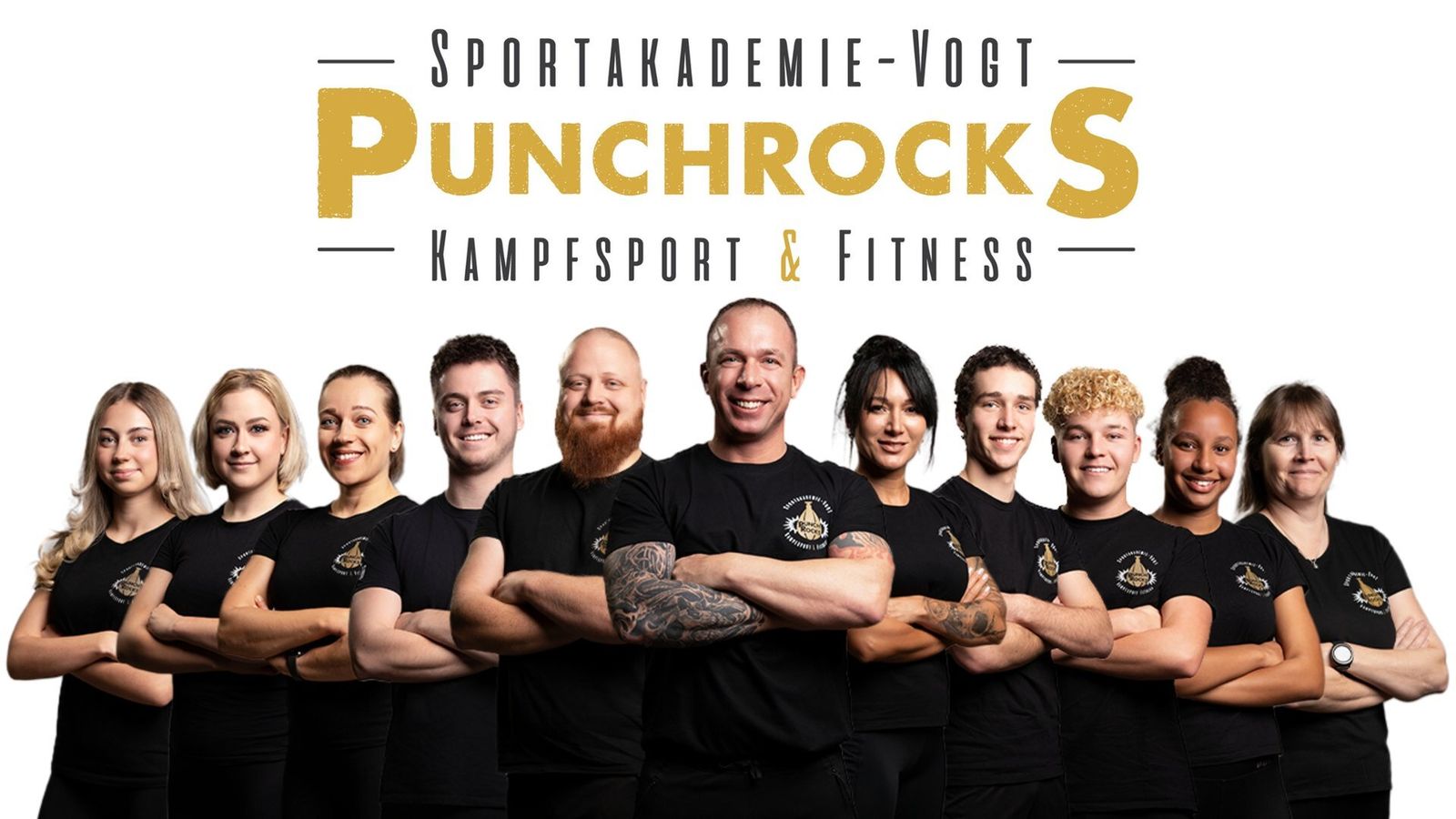 Das Team der Sportakademie Vogt mit Logo